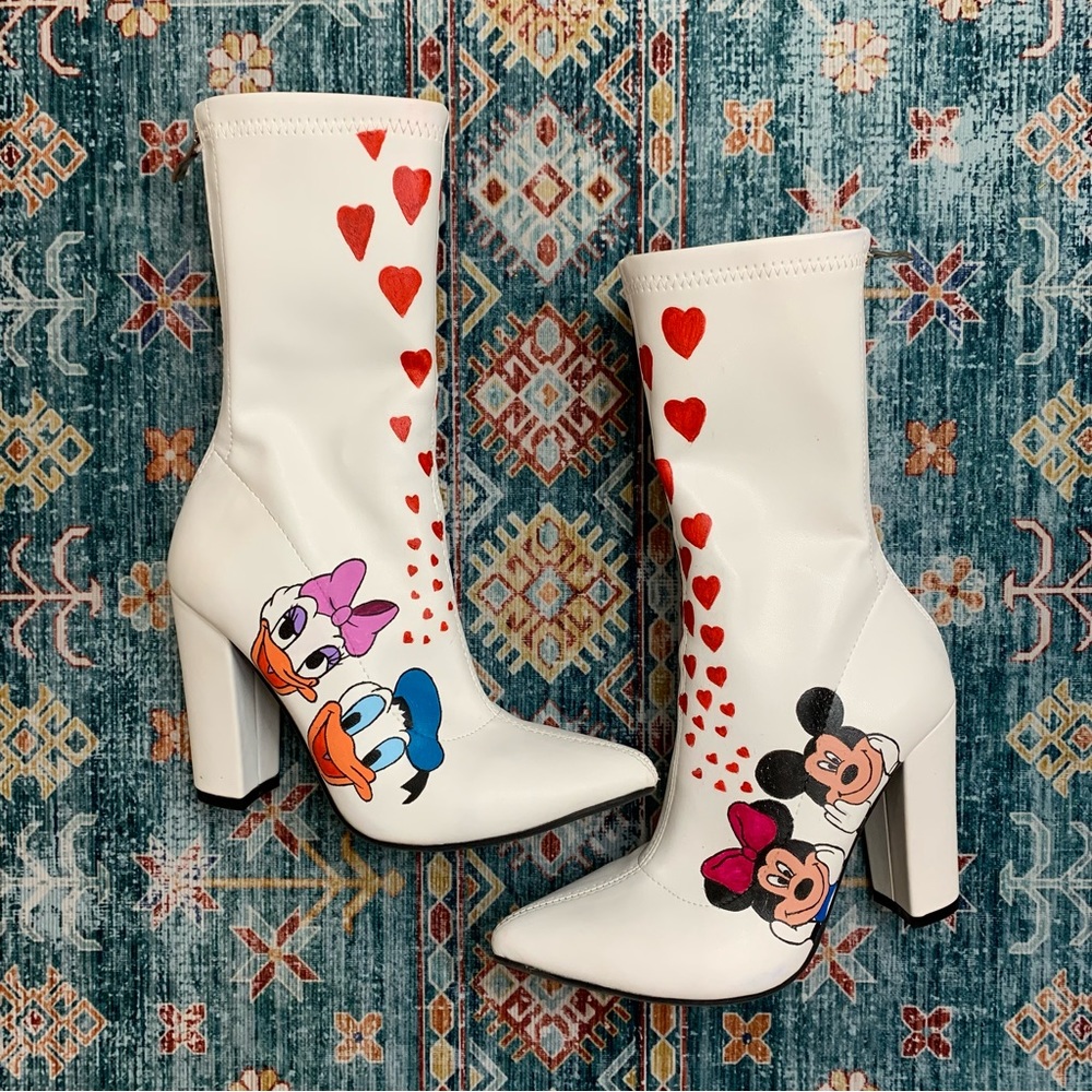 Custom drawn Nasty Gal ankle boots. Size 7.